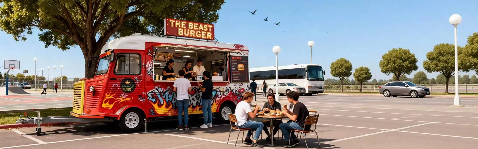 Vierkante foodtruck