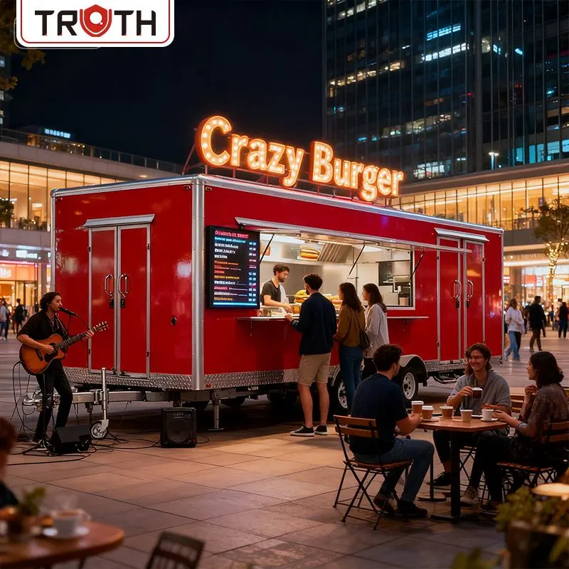Commerciële mobiele voedseltrailer met badkamer