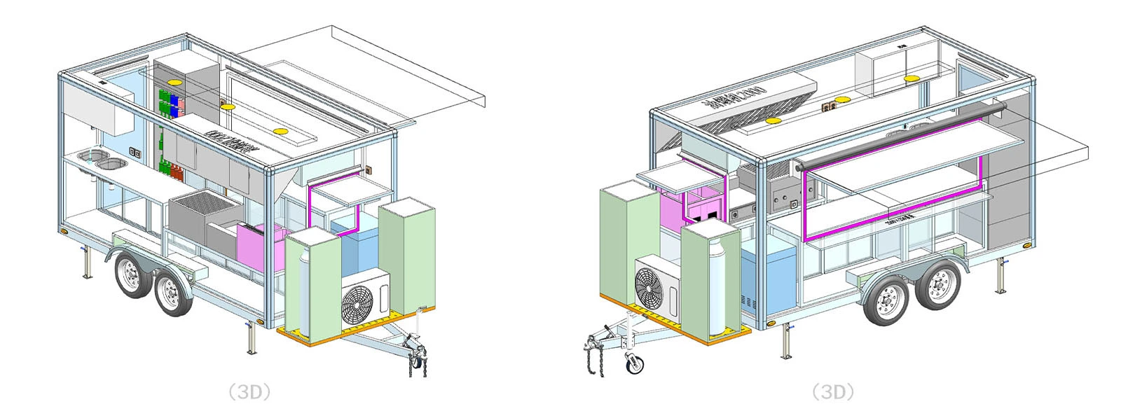 Square Food Trailer