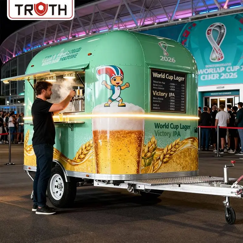 Mobiele bierbarwagen Koffievoedselaanhangwagen