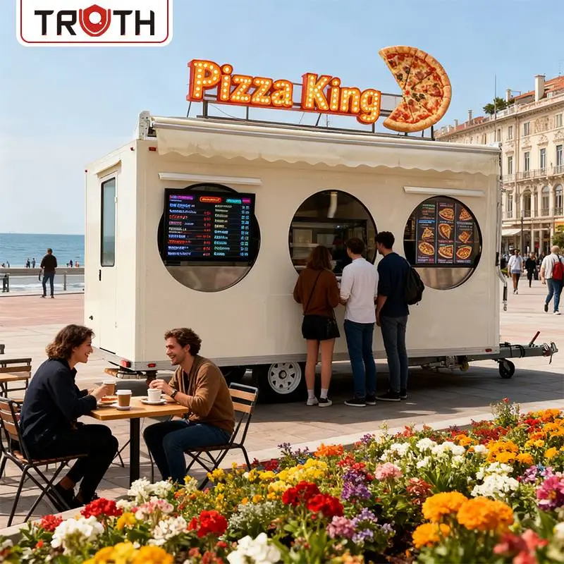 Pizza fastfoodtruck met volledige keuken