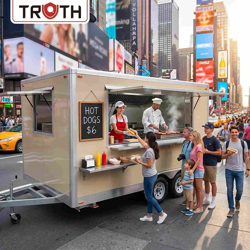 Vierkante Hot Dog Food Truck-aanhangwagen te koop